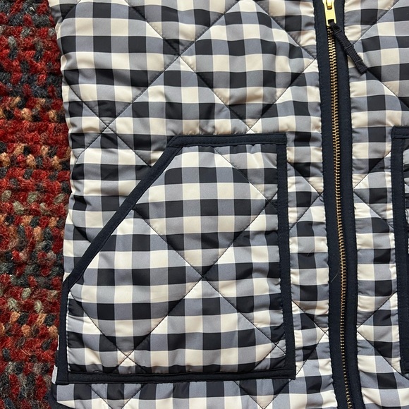 JCrew Mercantile Blue Check Quilted Vest Size XS - Picture 4 of 6